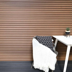 Triton WPC Slatted Wall Cladding - Golden Teak (2.5m)