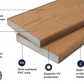 Cladco Nordeck Premium PVC-ASA Woodgrain Effect Decking Board - Chestnut (3.6m)