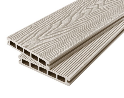 Cladco Woodgrain Effect Reversible Composite Decking Board - Ivory (4m)