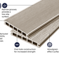 Cladco Grooved Reversible Composite Decking Board - Ivory (2.4m)