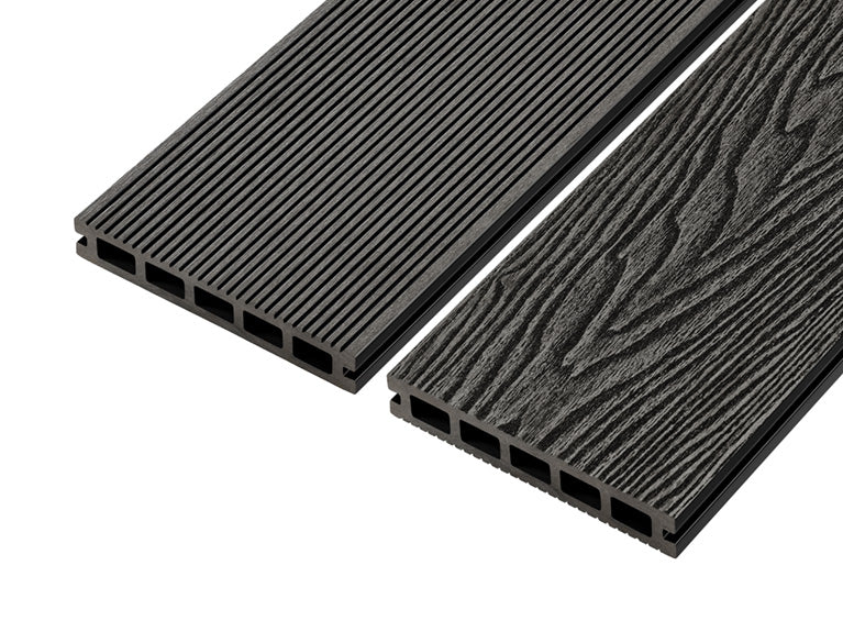 Cladco Grooved Reversible Composite Decking Board - Charcoal (2.4m)