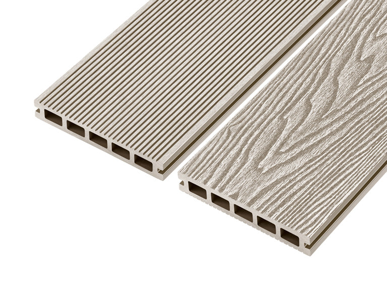 Cladco Grooved Reversible Composite Decking Board - Ivory (2.4m)