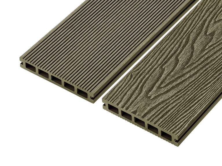 Cladco Grooved Reversible Composite Decking Board - Olive Green (2.4m)