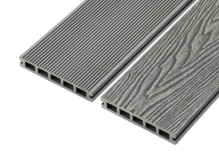 Cladco Grooved Reversible Composite Decking Board - Stone Grey (4m)