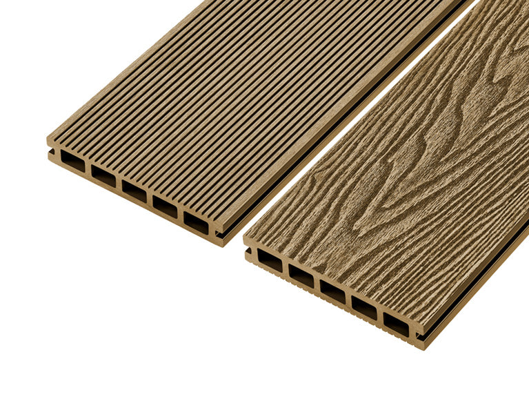 Cladco Grooved Reversible Composite Decking Board - Teak (2.4m)