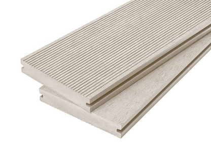 Cladco Solid Woodgrain Effect Reversible Composite Decking Board - Ivory (4m)