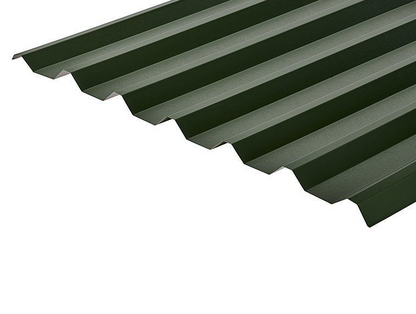 Cladco 34/1000 Box Profile 0.5 PVC Plastisol Coated Roof Sheet - Juniper Green