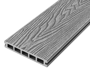 Cladco Woodgrain Effect Reversible Composite Decking Board - Light Grey (2.4m)