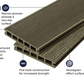 Cladco Grooved Reversible Composite Decking Board - Olive Green (2.4m)