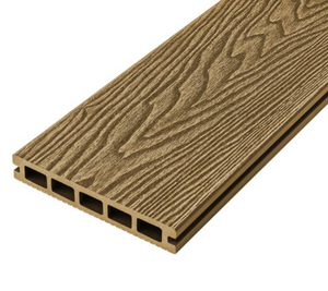 Cladco Woodgrain Effect Reversible Composite Decking Board - Teak (4m)