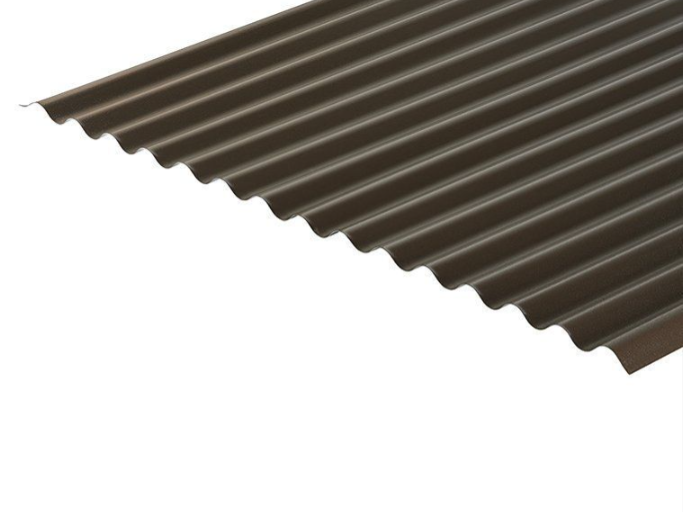 Cladco 13/3 Corrugated 0.7 PVC Plastisol Coated Roof Sheet - Vandyke Brown