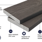 Cladco Nordeck Premium PVC-ASA Woodgrain Effect Decking Board - Ebony (3.6m)