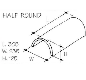 Keymer Handmade Clay Half Round Ridge 305mm (All Colours)