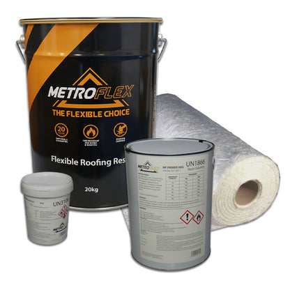 MetroFlex Flexible GRP Fibreglass Roofing Kit with Primer - 7m2