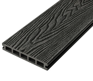 Cladco Woodgrain Effect Reversible Composite Decking Board - Charcoal (2.4m)