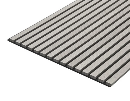 Cladco Acoustic Internal Slatted Wall Panels - Pebble Grey (600mm x 600mm)