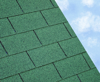 Standard 3 Tab Square Bitumen Roof Felt Shingles - Green (2.42m2 Pack)