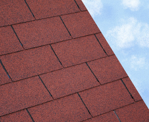 Standard 3 Tab Square Bitumen Roof Felt Shingles - Red (2.42m2 Pack)