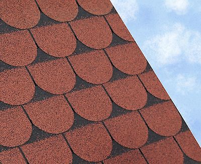 Scallop 5 Tab Bitumen Roof Felt Shingles - Red (2.42m2 Pack)