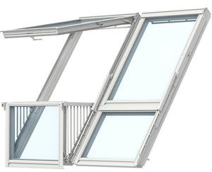 VELUX GDL MK19 SK0W225 White Painted Double Cabrio® Roof Balcony for Tiles (166 x 252 cm)