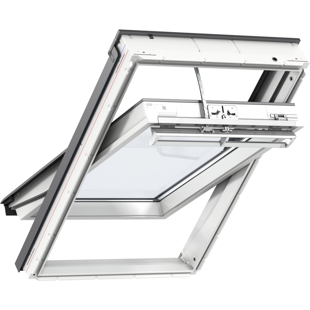 VELUX GGU UK04 006930 Triple Glazed Heat Protection White Polyurethane INTEGRA® SOLAR Window (134 x 98 cm)