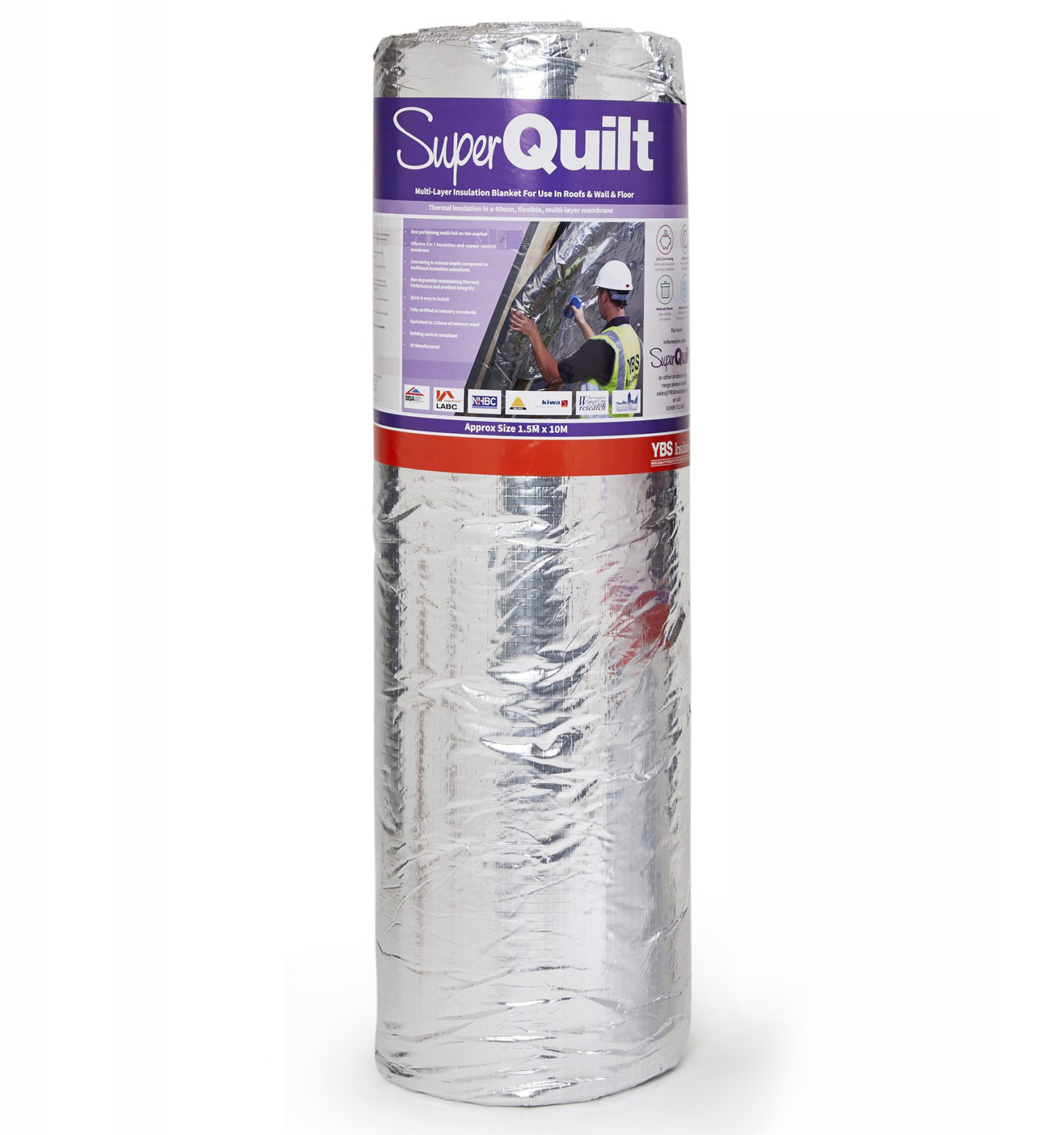 YBS SuperQuilt Multi-Layer Foil Insulation - 15m2 (1.5m x 10m)