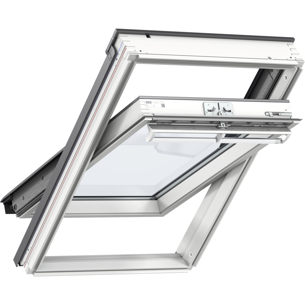 VELUX GGL CK06 2069 Solar UV Heat Protection Glazing White Painted Centre-Pivot Window (55 x 118 cm)