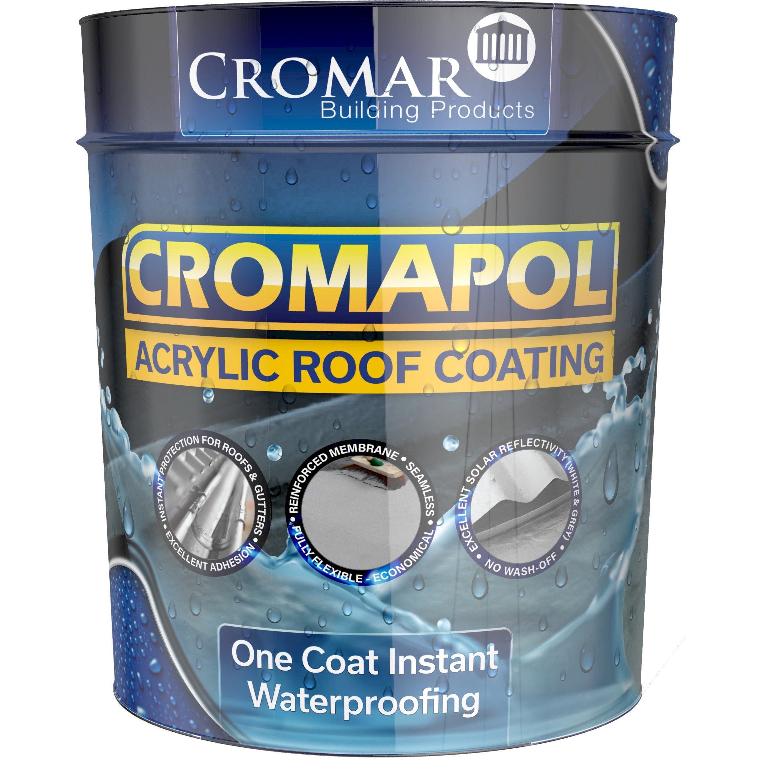 Cromapol Acrylic Waterproof Roof Coating - 20kg (PALLET Of 10 Tins)